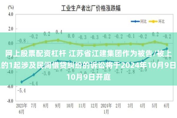 网上股票配资杠杆 江苏省江建集团作为被告/被上诉人的1起涉及民间借贷纠纷的诉讼将于2024年10月9日开庭