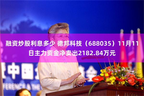 融资炒股利息多少 德邦科技（688035）11月11日主力资金净卖出2182.84万元