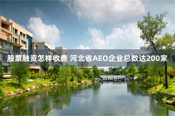 股票融资怎样收费 河北省AEO企业总数达200家