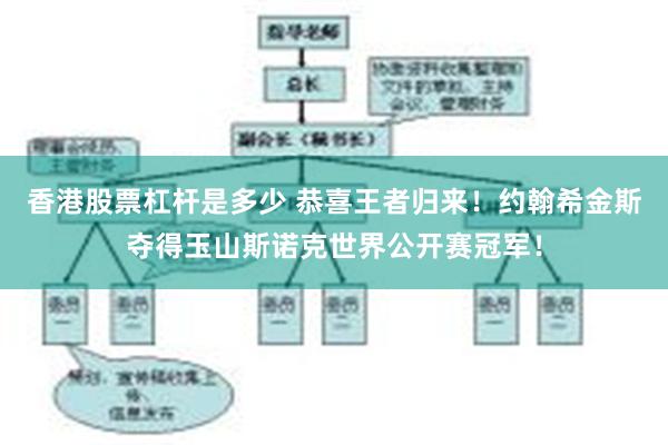 香港股票杠杆是多少 恭喜王者归来！约翰希金斯夺得玉山斯诺克世界公开赛冠军！